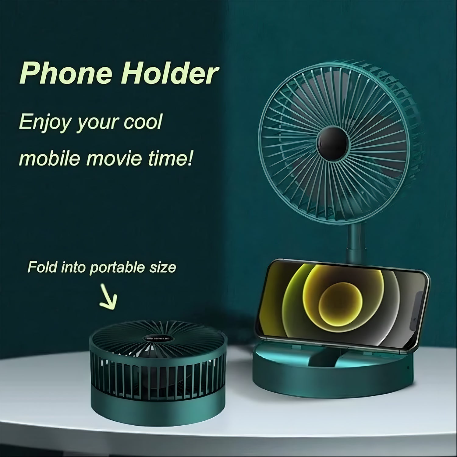 Adjustable Portable Desktop Fan - Telescopic Silent Personal Cooling for Office & Travel (Battery Not Include) Adjustable Portable Desktop Fan - Telescopic Silent Personal Cooling for Office & Travel (Battery Not Include)